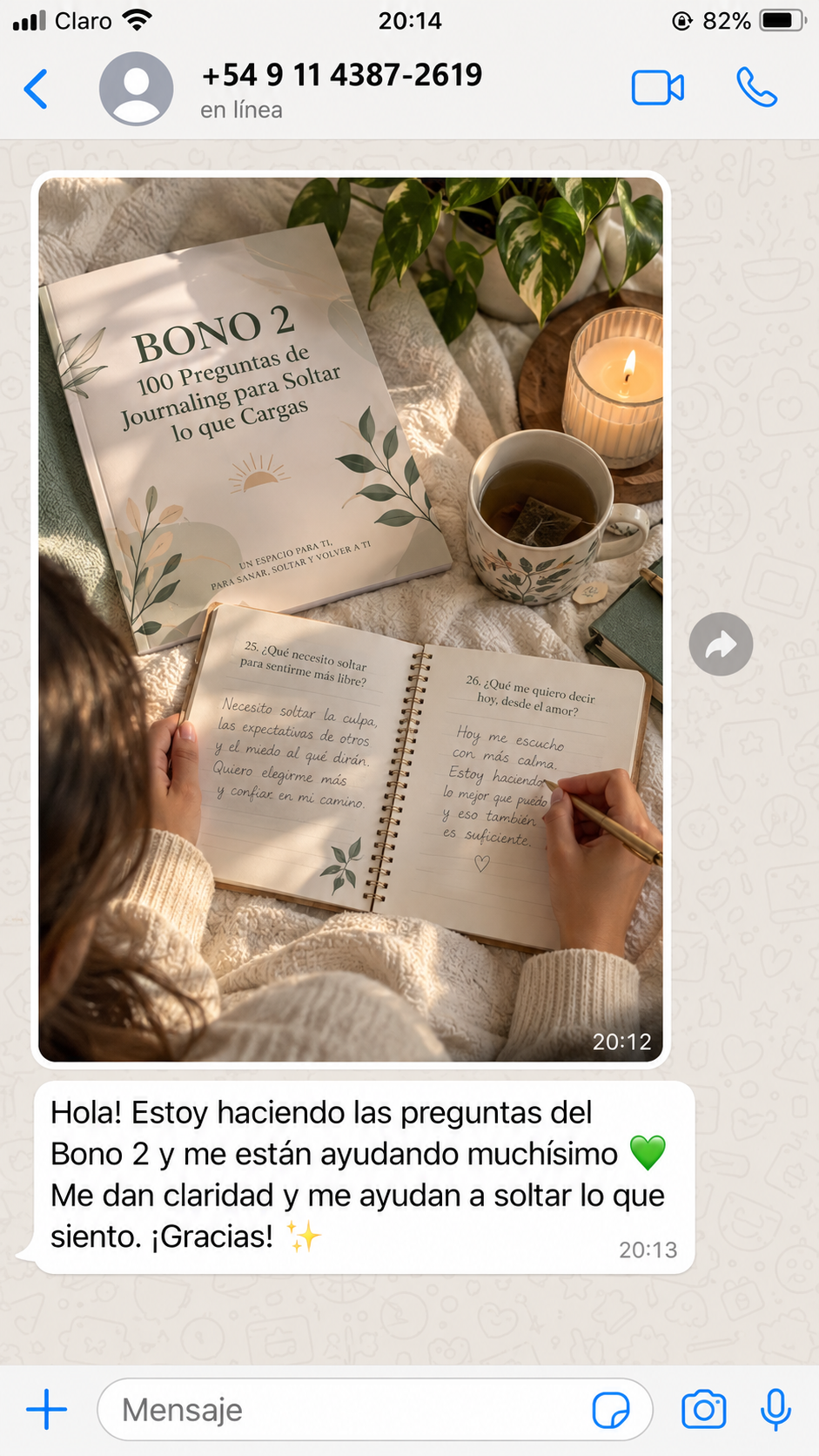Captura de WhatsApp de A. G. (Argentina)