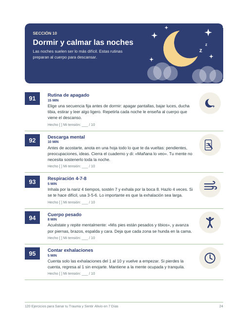 Página real del libro: Dormir y calmar las noches